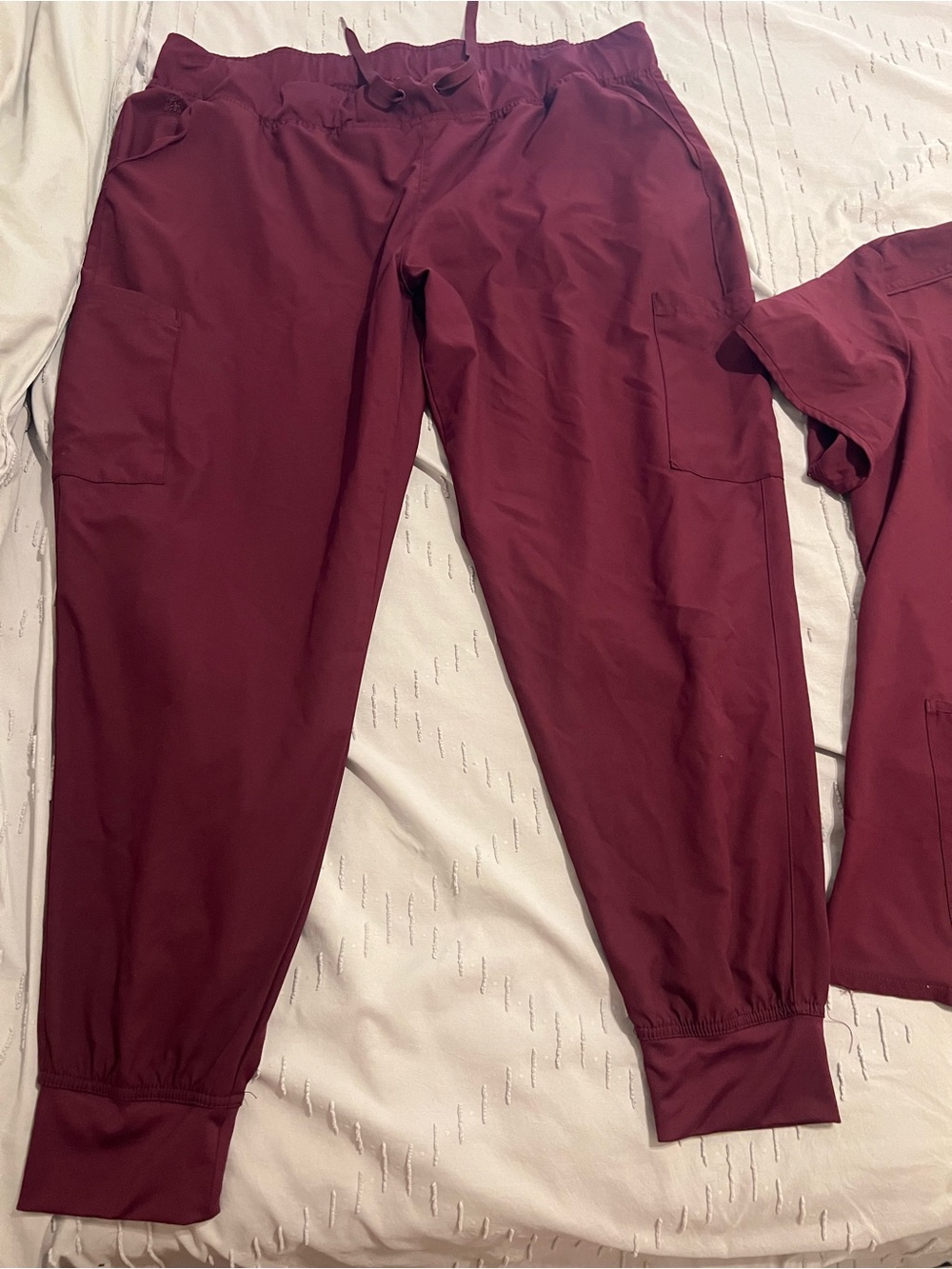 Med Couture Women's Track Jogger Pants in Burgundy